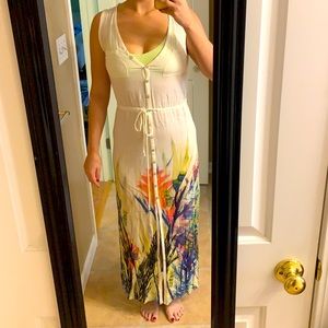 XS Anthropologie Nearly-Sheer Maxi Dress w/ Slits
